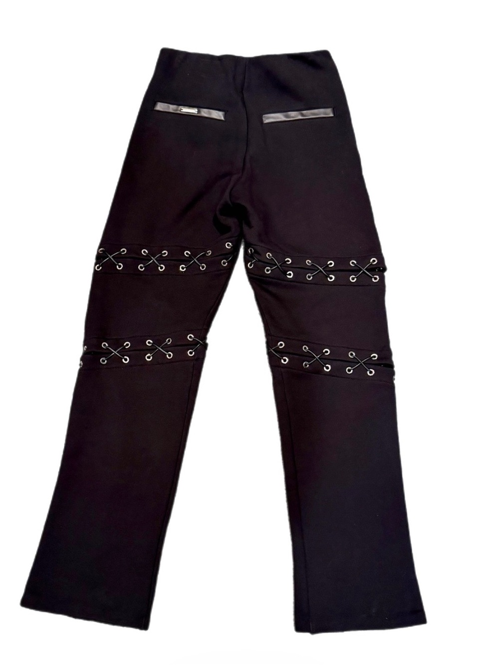 NEW MANIERE DE VOIR STRAIGHT LEG BLACK LACE UP PANTS - Picture 3 of 11